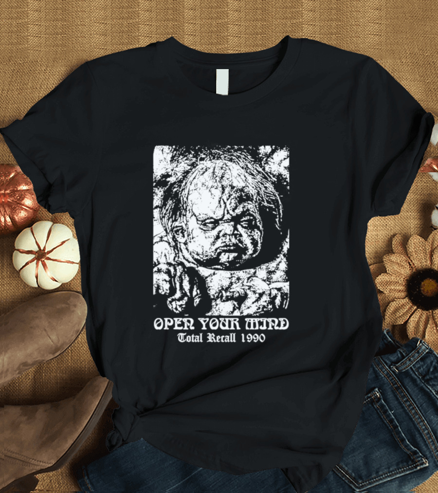 Open Your Mind Total Recall 1990 Arnold Schwarzenegger T-Shirt