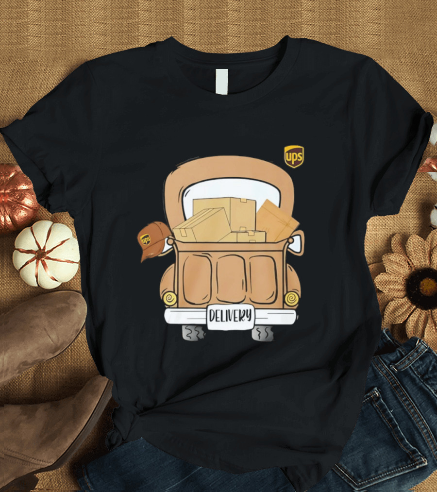 UPS Delivery Truck With Packages And Hat T-Shirt