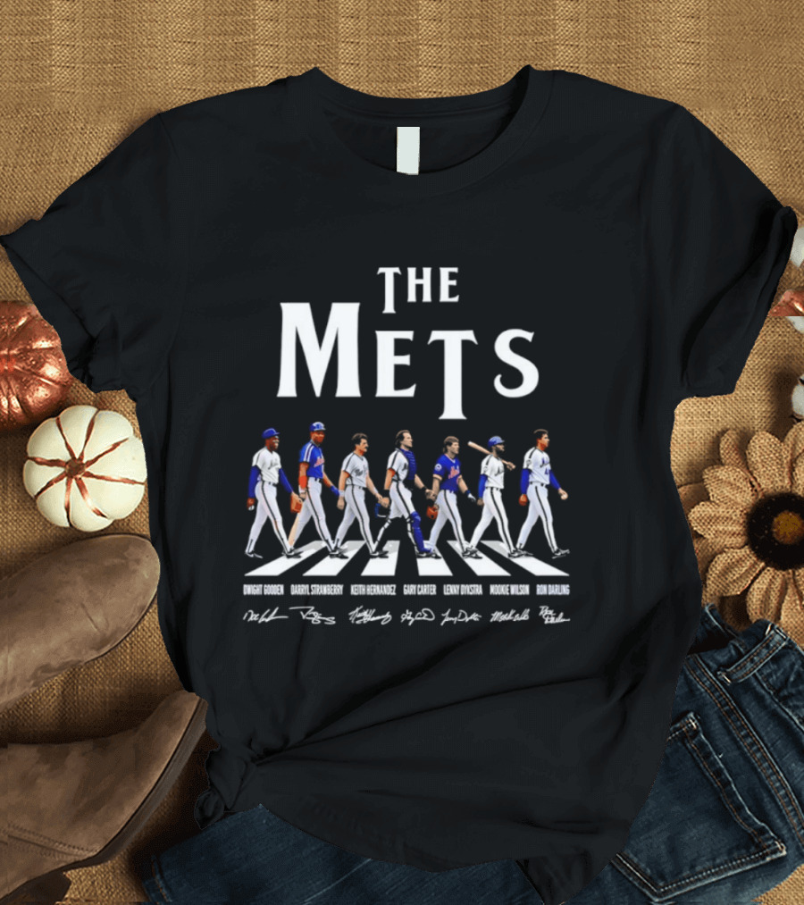 The Mets Dwight Gooden Darryl Strawberry Keith Hernandez Gary Carter Lenny Dykstra Mookie Wilson Ron Darling Abbey Road T-Shirt