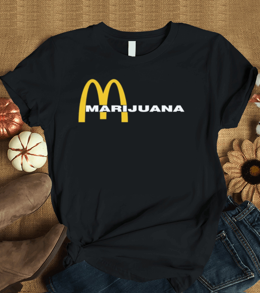 Marijuana Parody McDonald's Golden Arches T-Shirt