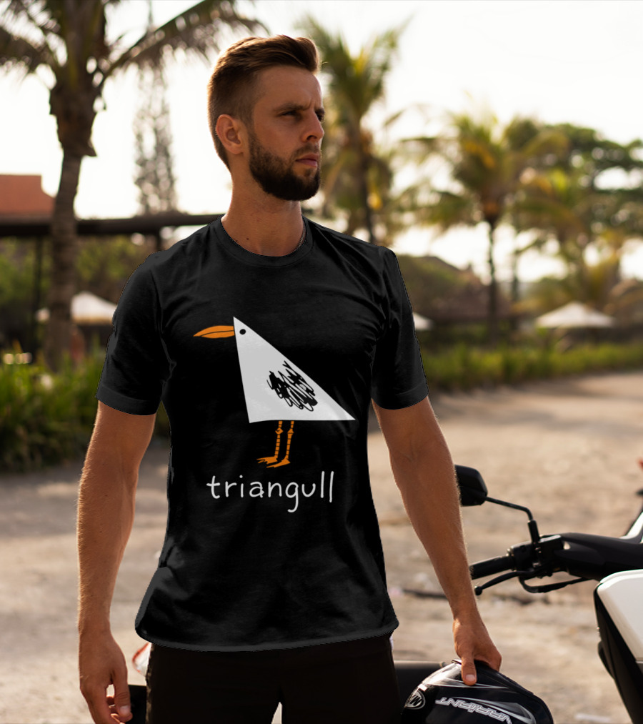 Triangull Seagull Triangle Bird Pun Triangular Art Bird T-Shirt