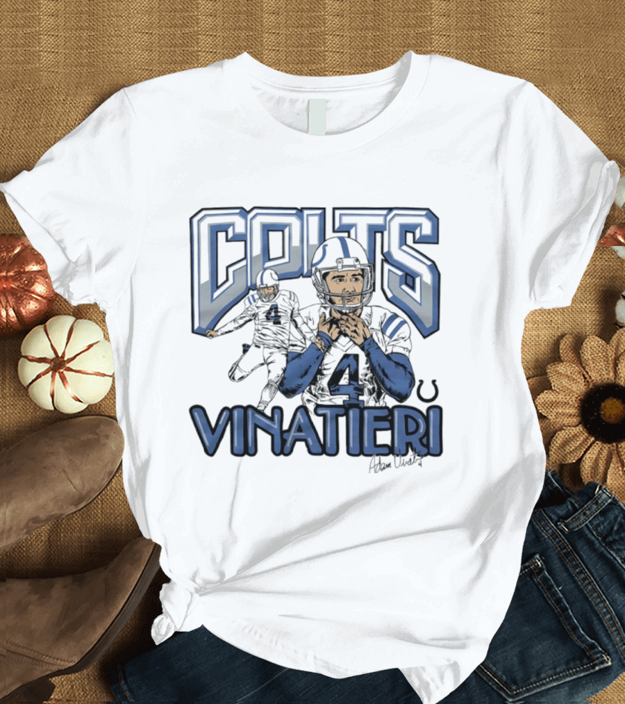 Indianapolis Colts Adam Vinatieri Football Number 4 Fan Gear T-Shirt