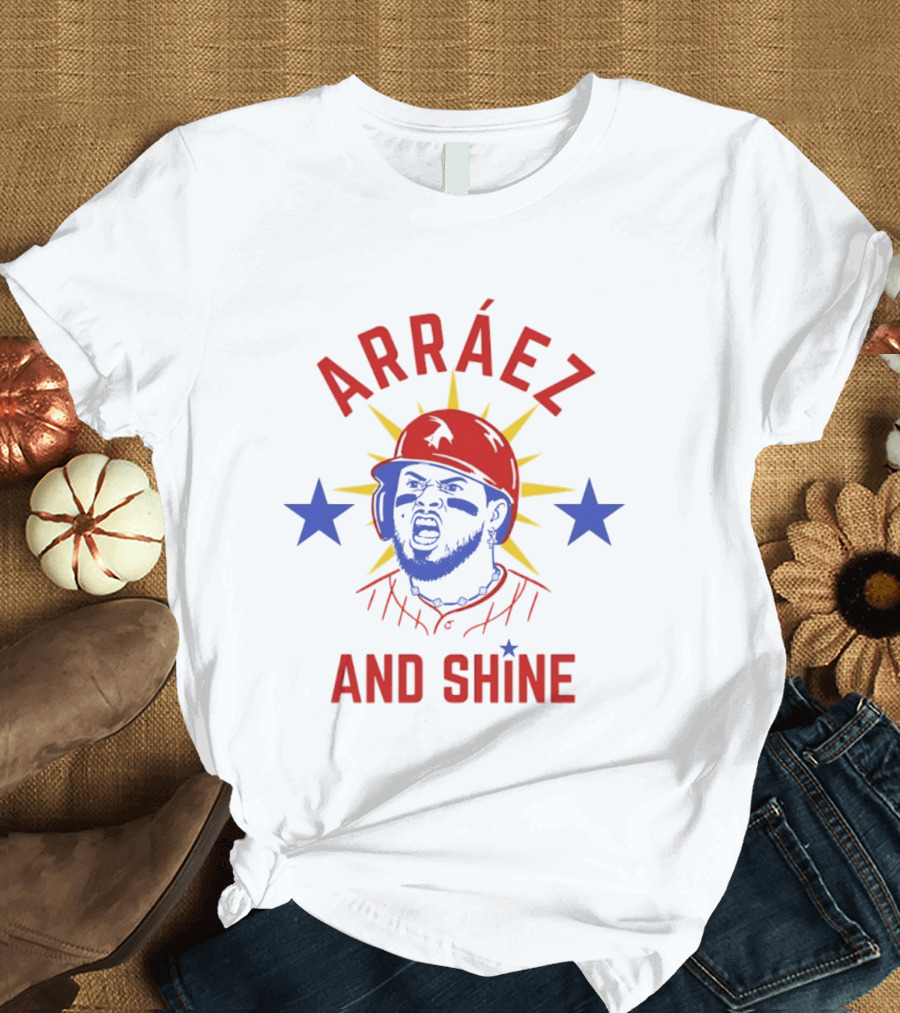 Philadelphia Phillies Arráez And Shine Baseball Starburst Promo T-Shirt