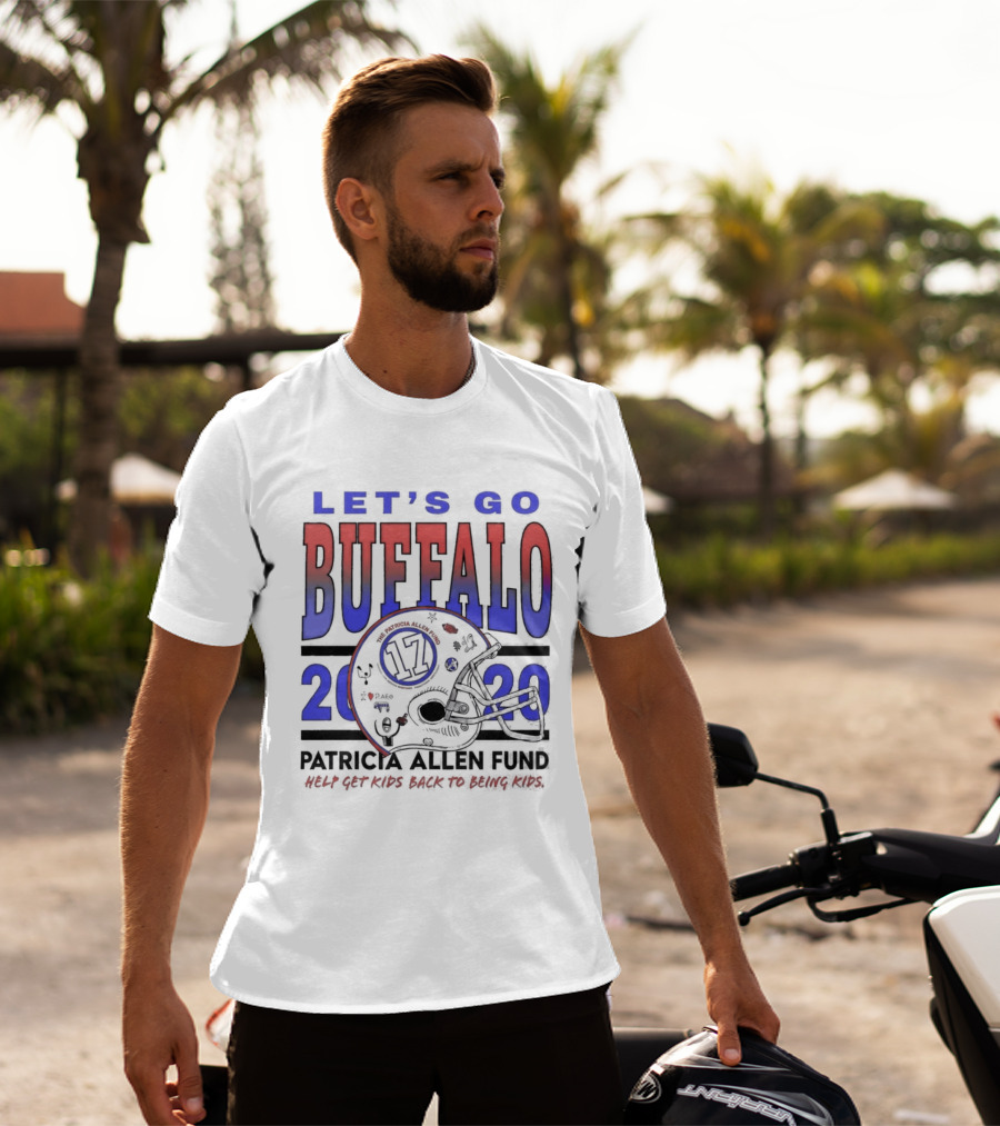 Let's Go Buffalo Patricia Allen Fund 2020 17 Helmet T-Shirt