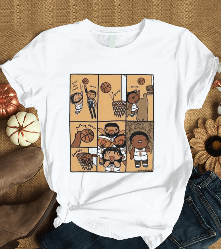 Jimindraws Karl Anthony Towns New York Knicks Comic Style Basketball Fun T-Shirt