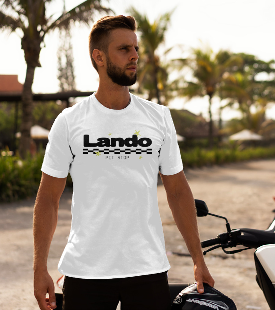 Lando Pit Stop Racing Checkered Stars 2026 T-Shirt