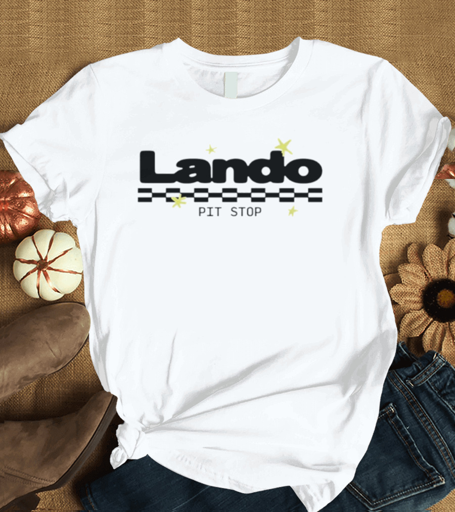 Lando Pit Stop Racing Checkered Stars 2026 T-Shirt