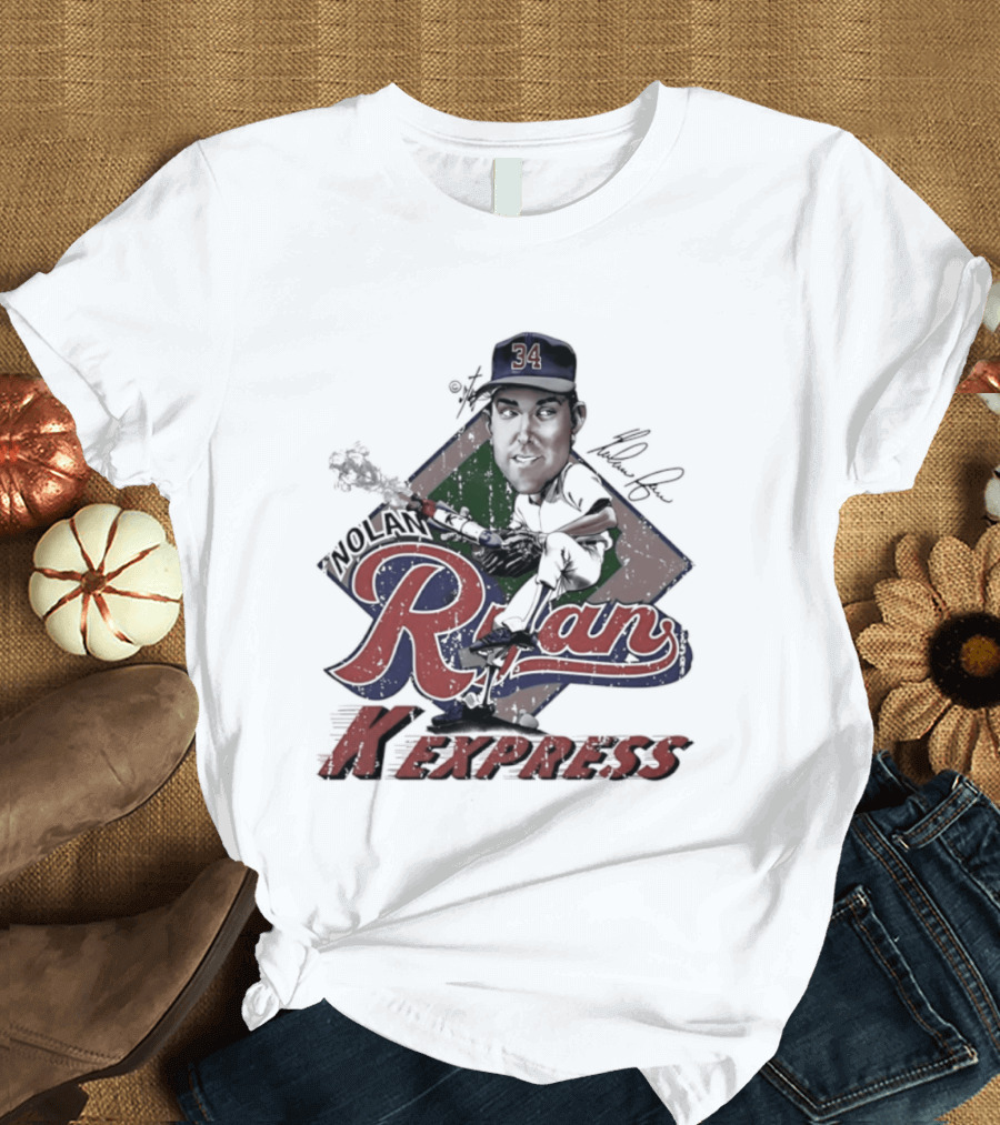 Nolan Ryan Texas Rangers Bruce Stark 34 K Express T-Shirt