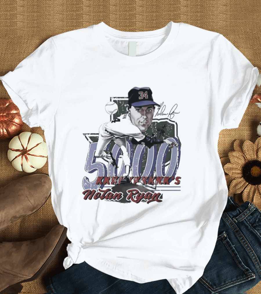 Nolan Ryan 5000 Strikeouts Texas Rangers Bruce Stark T-Shirt