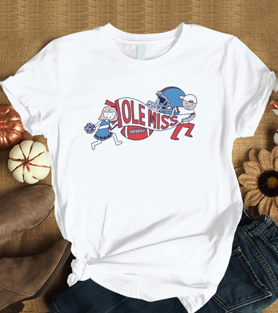 Ole Miss Rebels Football Run With Cheerleader T-Shirt