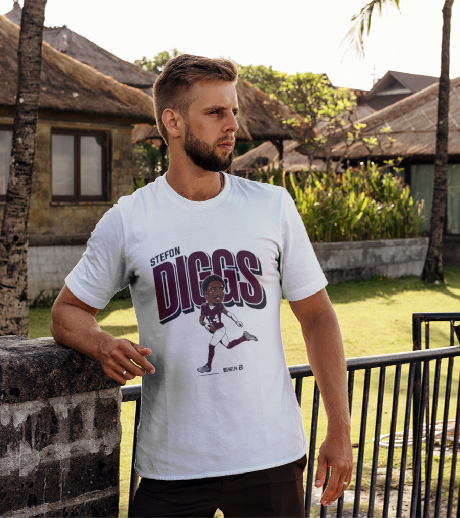 Stefon Diggs Caricature Football Art By Duna B T-Shirt