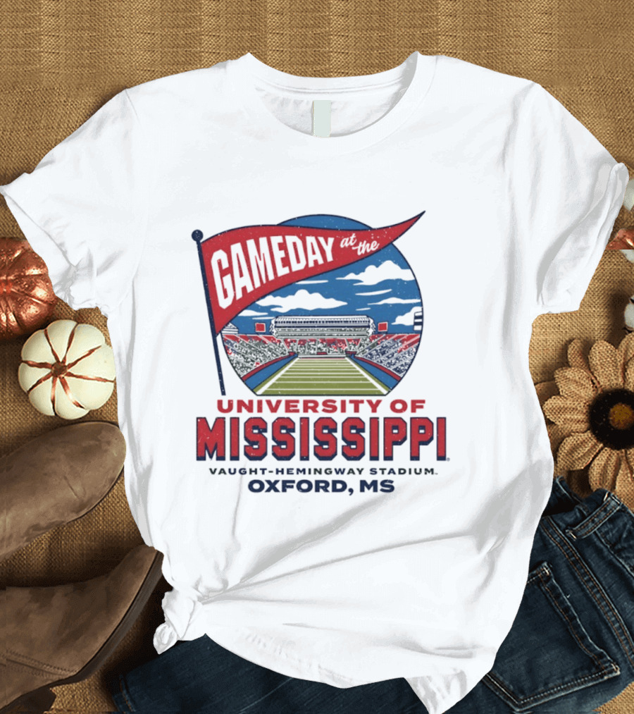 University Of Mississippi Gameday Vaught Hemingway Stadium Oxford MS T-Shirt
