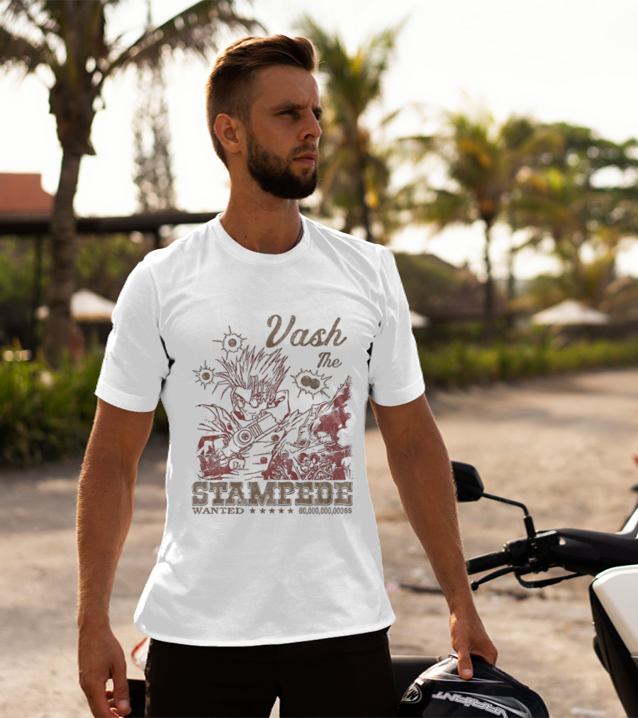 Vash The Stampede Wanted Bounty Hunter Anime T-Shirt
