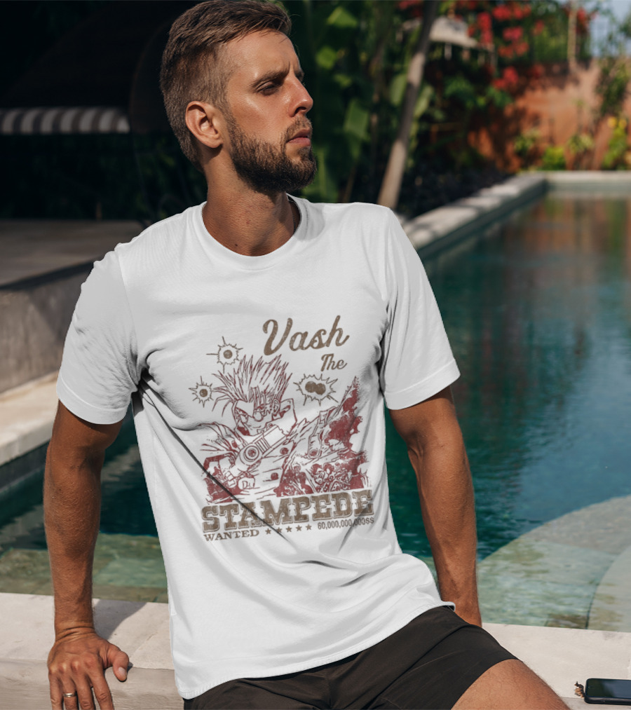 Vash The Stampede Wanted Bounty Hunter Anime T-Shirt