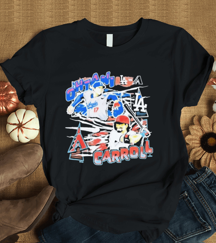 Ohtani Carroll Dodgers Angels Baseball T-Shirt