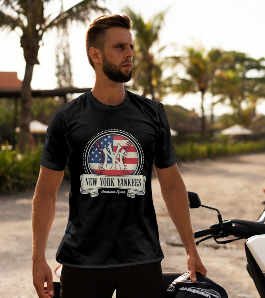 New York Yankees American Flag Baseball Emblem MLB T-Shirt