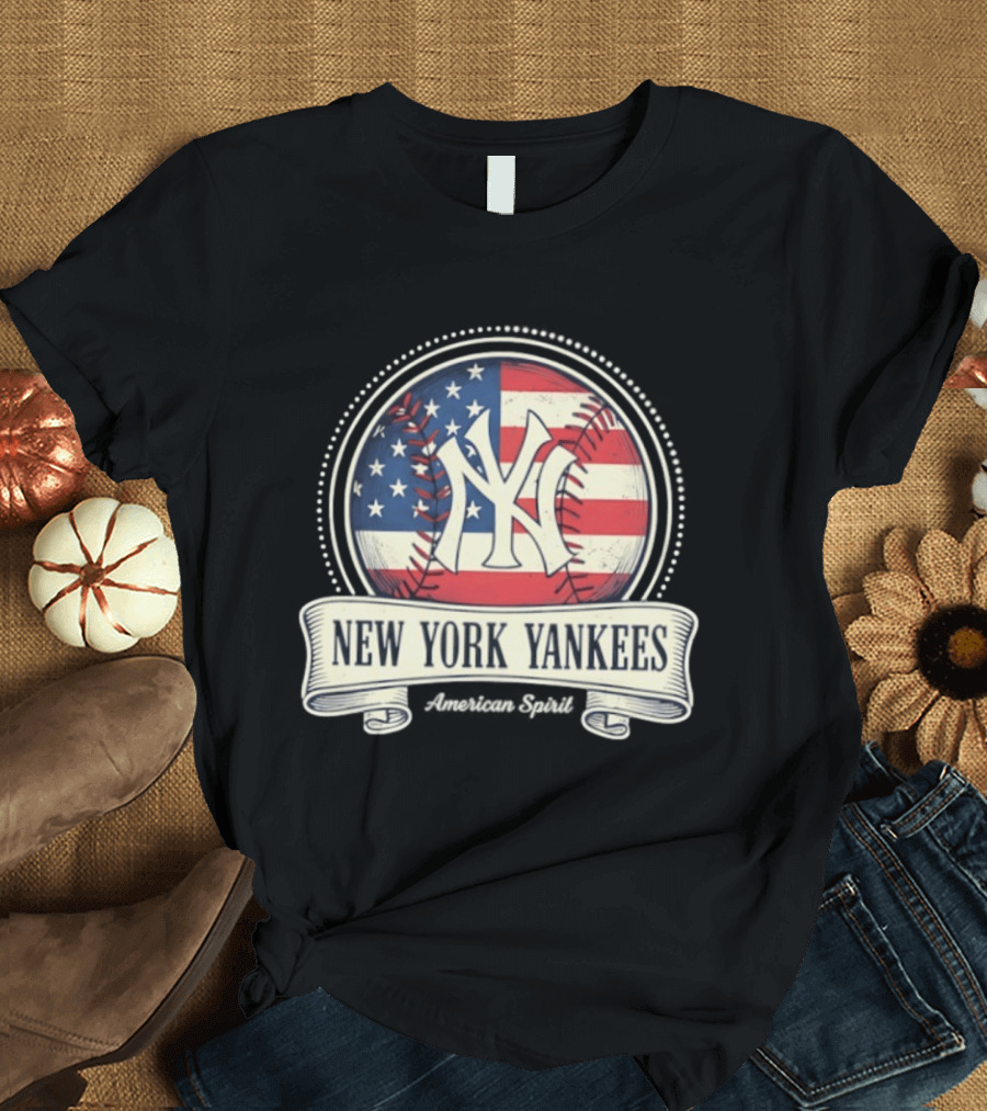 New York Yankees American Flag Baseball Emblem MLB T-Shirt