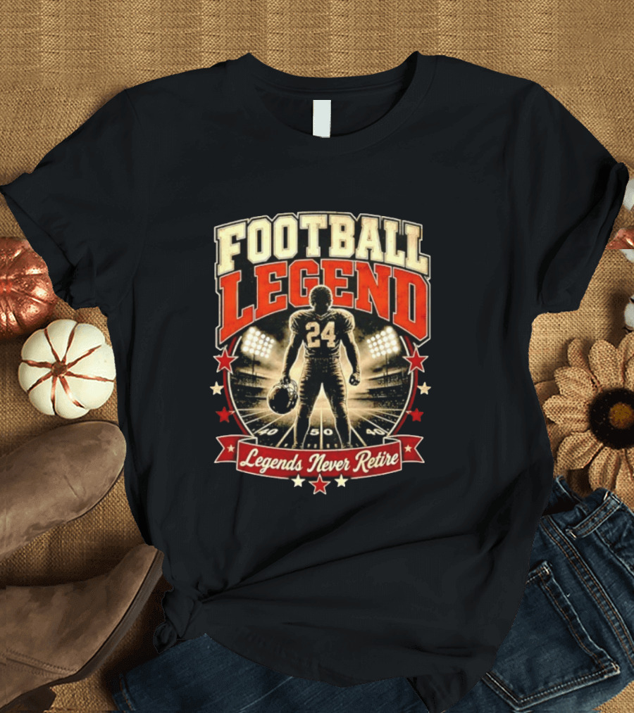 Football Legend 24 Legends Never Retire Stadium Stars T-Shirt