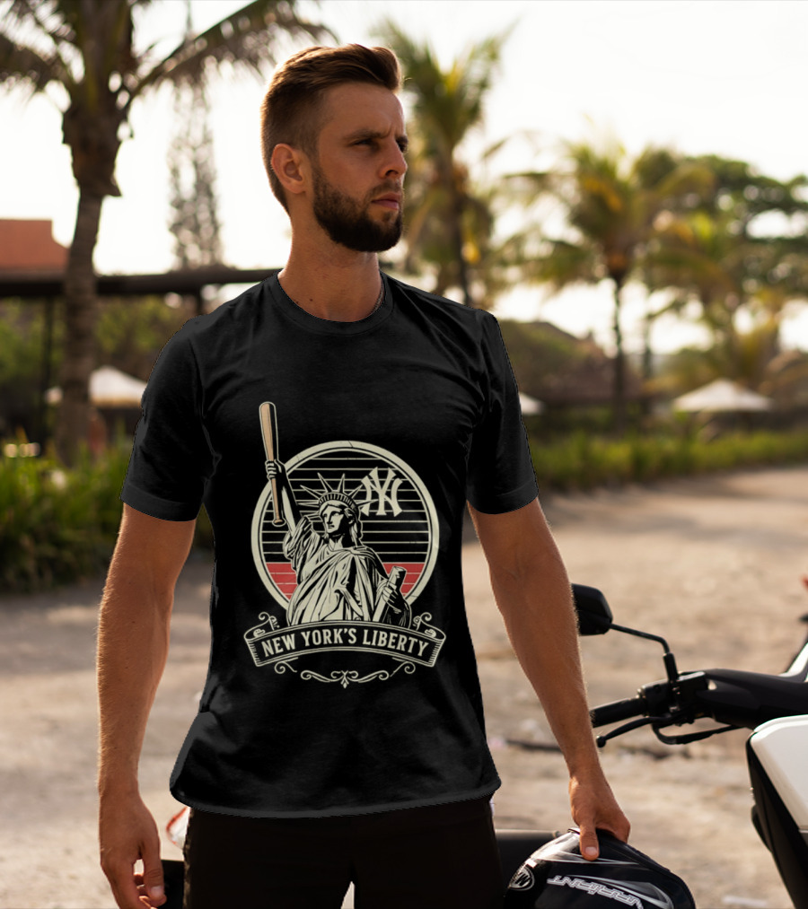 New York Yankees MLB Lady Liberty Bat T-Shirt