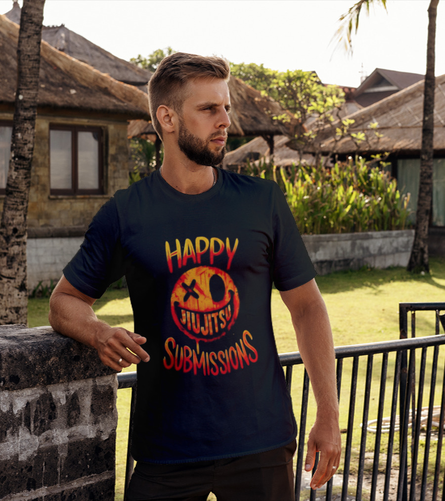 Happy Jiu Jitsu Submissions Playful Martial Arts Expression T-Shirt