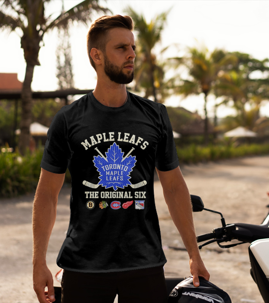 Toronto Maple Leafs The Original Six NHL Hockey Teams Logos T-Shirt