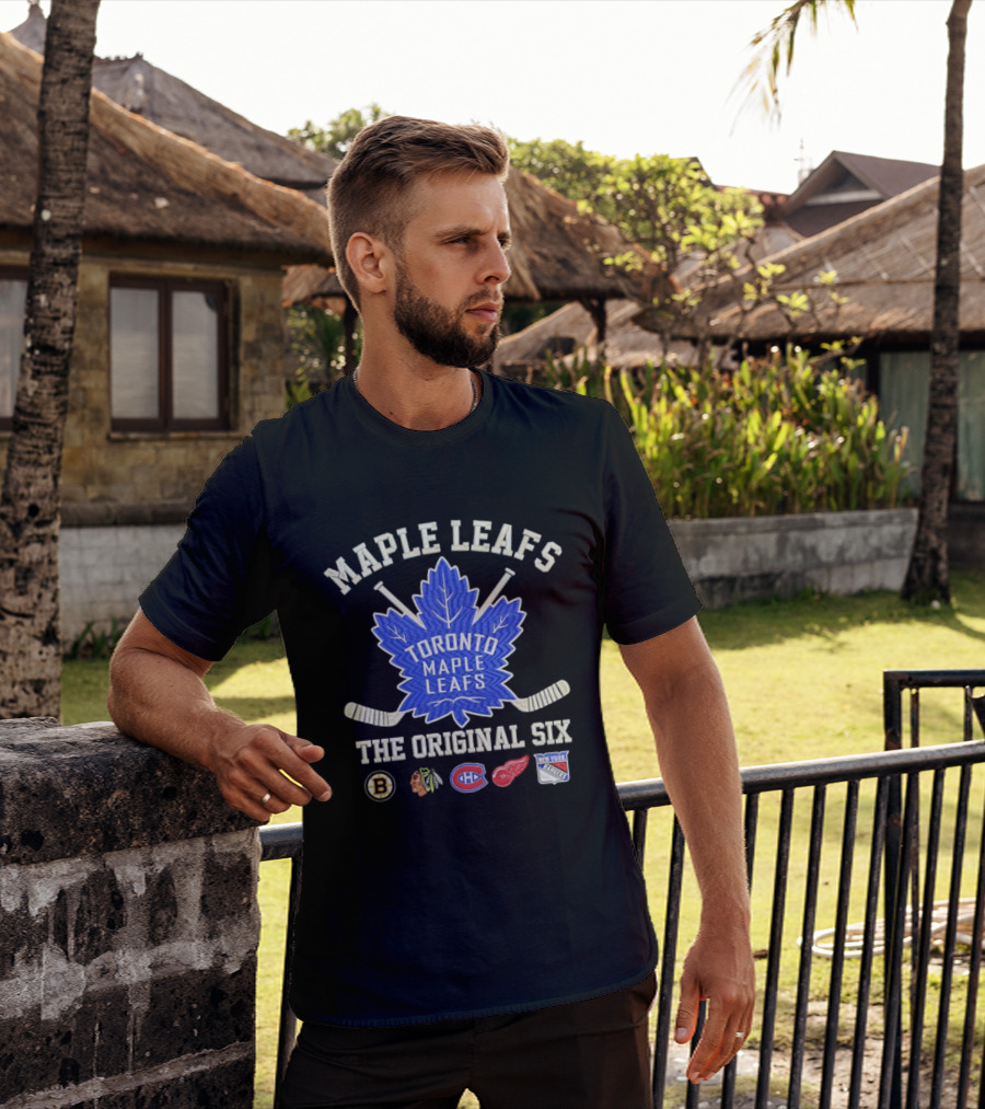 Toronto Maple Leafs The Original Six NHL Hockey Teams Logos T-Shirt
