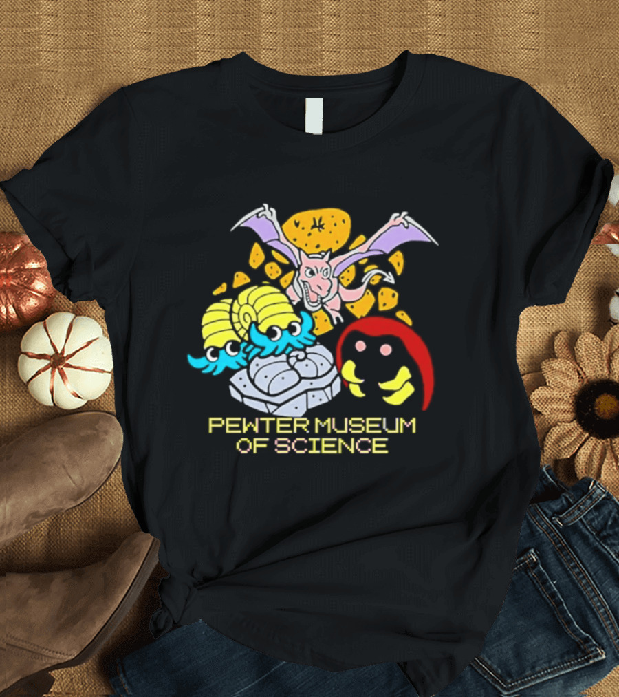 Pewter Museum Of Science Kabuto Omanyte Aerodactyl Fossils T-Shirt