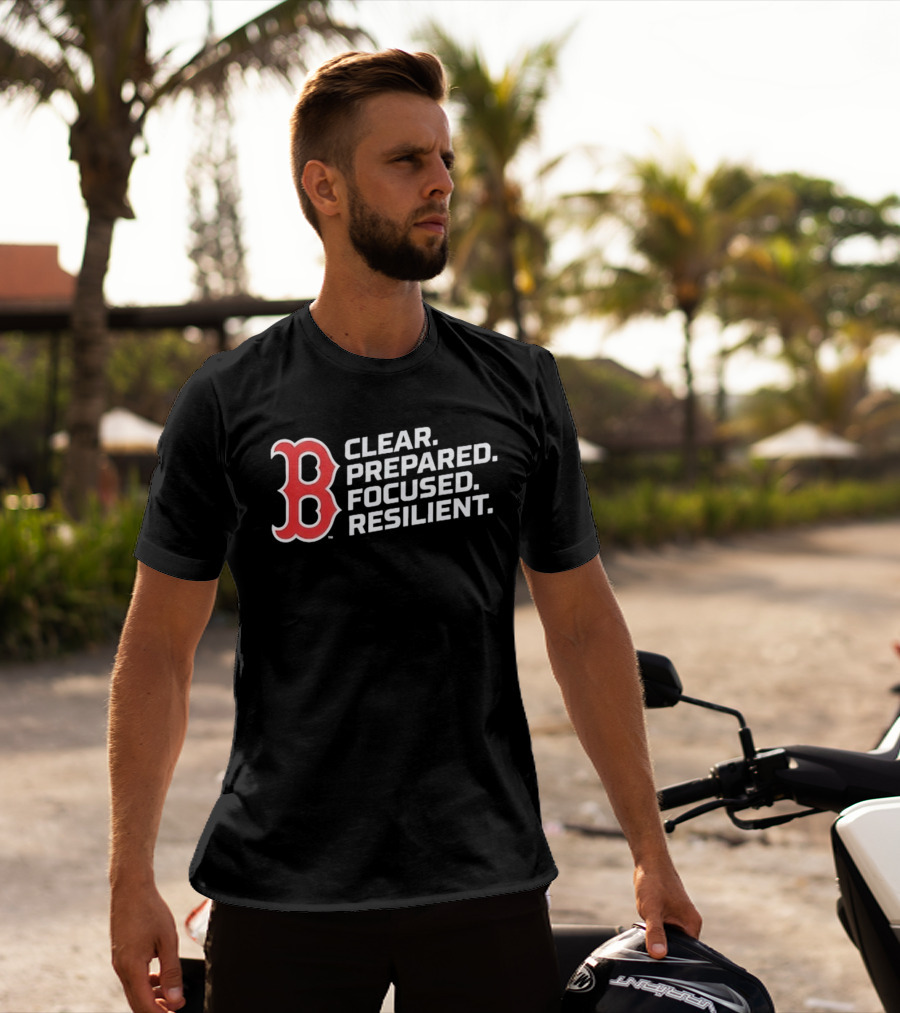 Red Sox 2026 Clear Prepared Focused Resilient T-Shirt