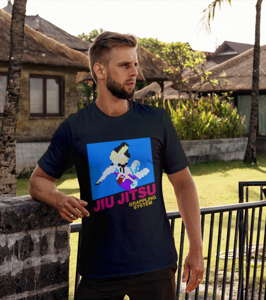 Jiu Jitsu Grappling System Retro Pixel Martial Arts BJJ T-Shirt