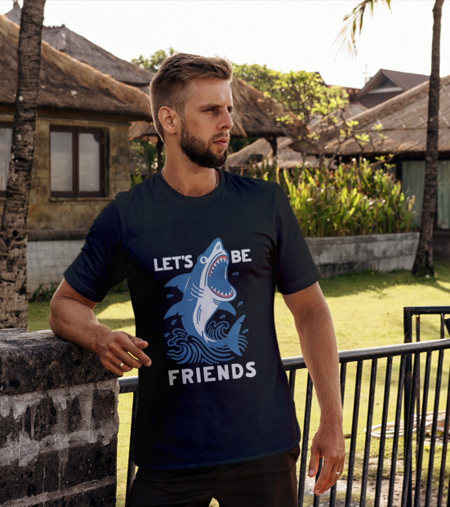 Let's Be Friends Shark Waves T-Shirt