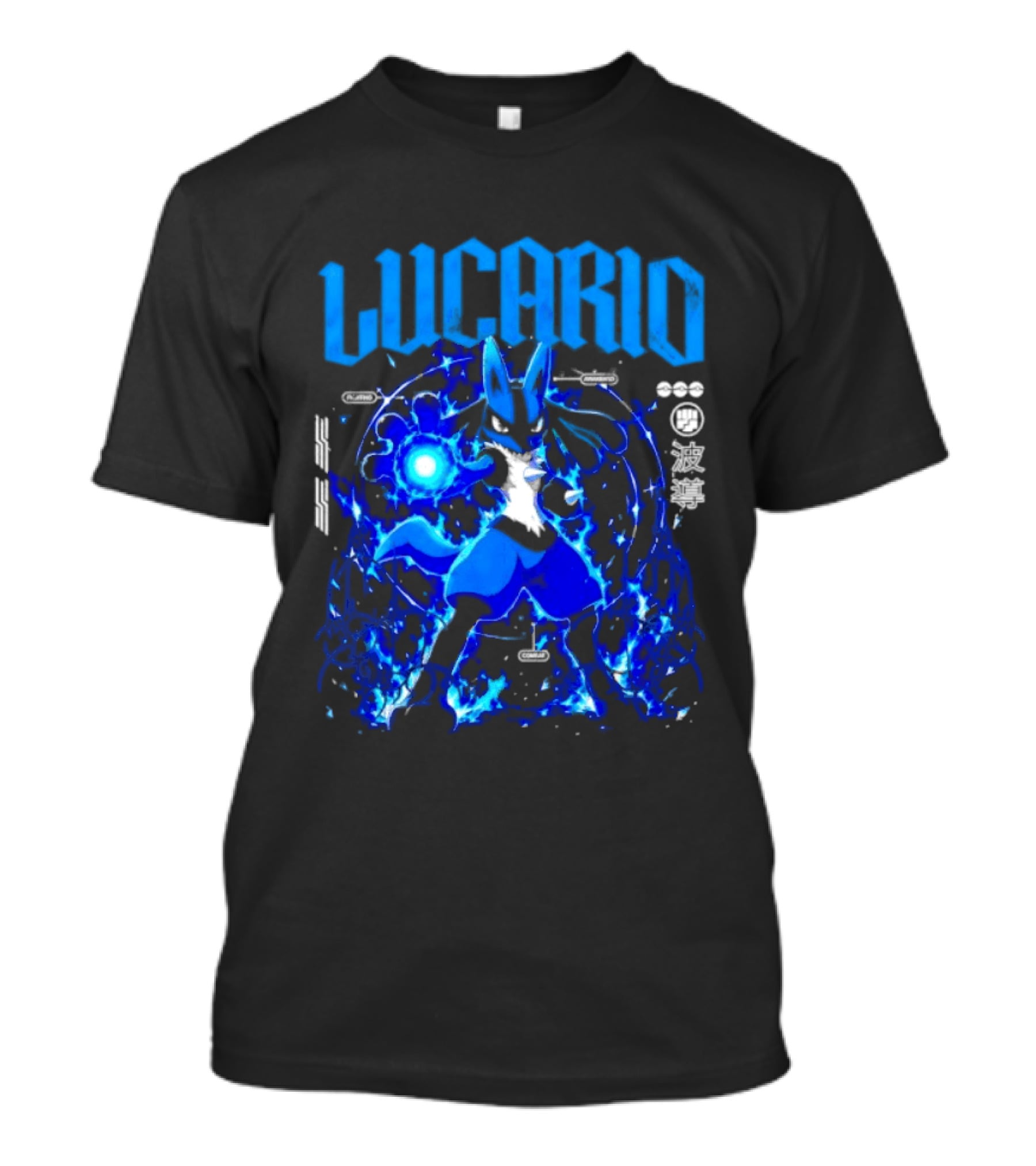 Lucario Fighting Awakened Combat Pokemon Aura Sphere Power T-Shirt