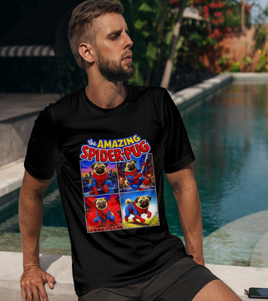 The Amazing Spider Pug Marvel Spider Man Parody Comic T-Shirt