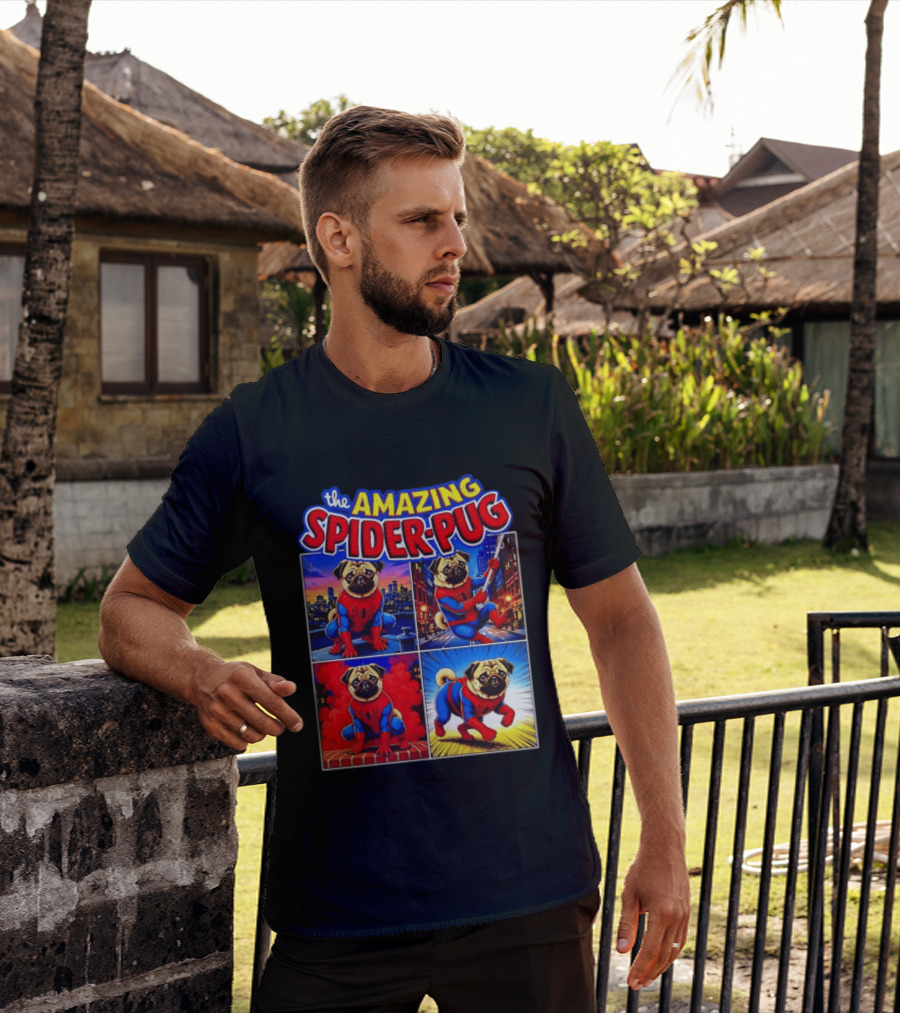The Amazing Spider Pug Marvel Spider Man Parody Comic T-Shirt