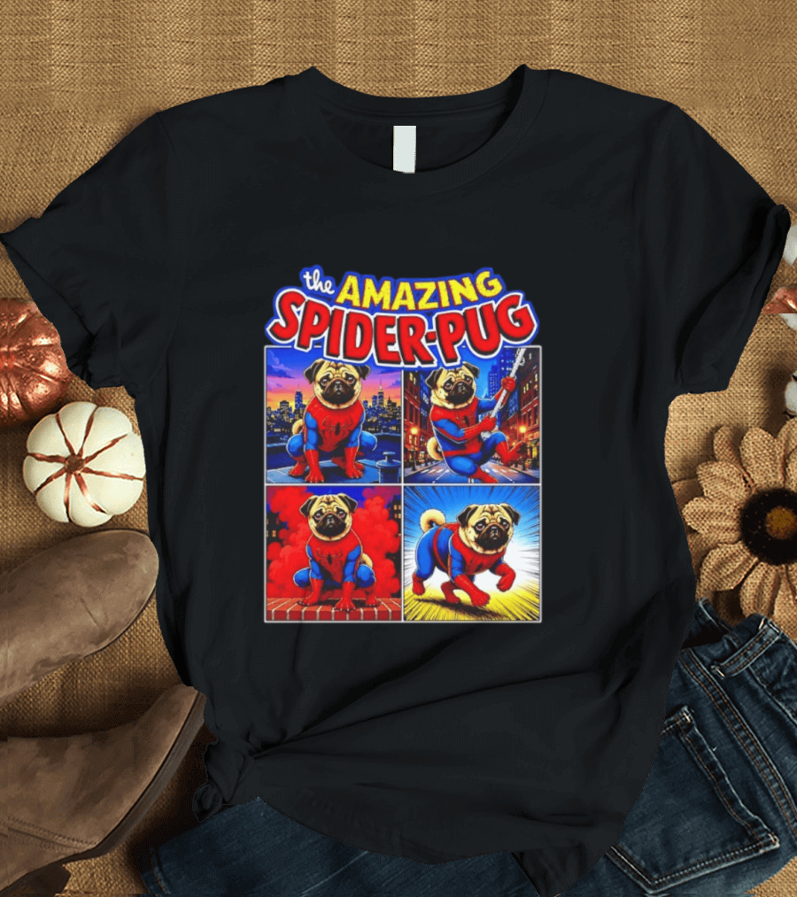 The Amazing Spider Pug Marvel Spider Man Parody Comic T-Shirt