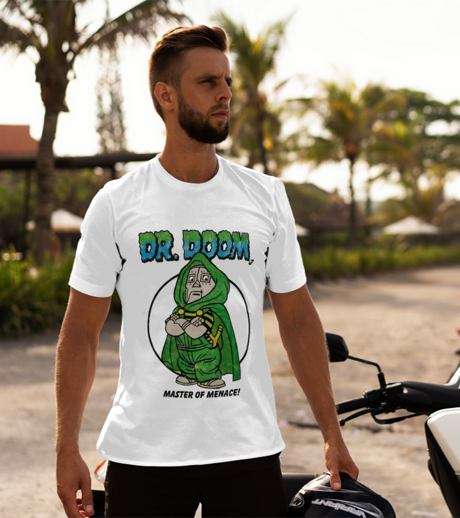 Dr Doom Master Of Menace Green Cloak Comic Style Villain T-Shirt
