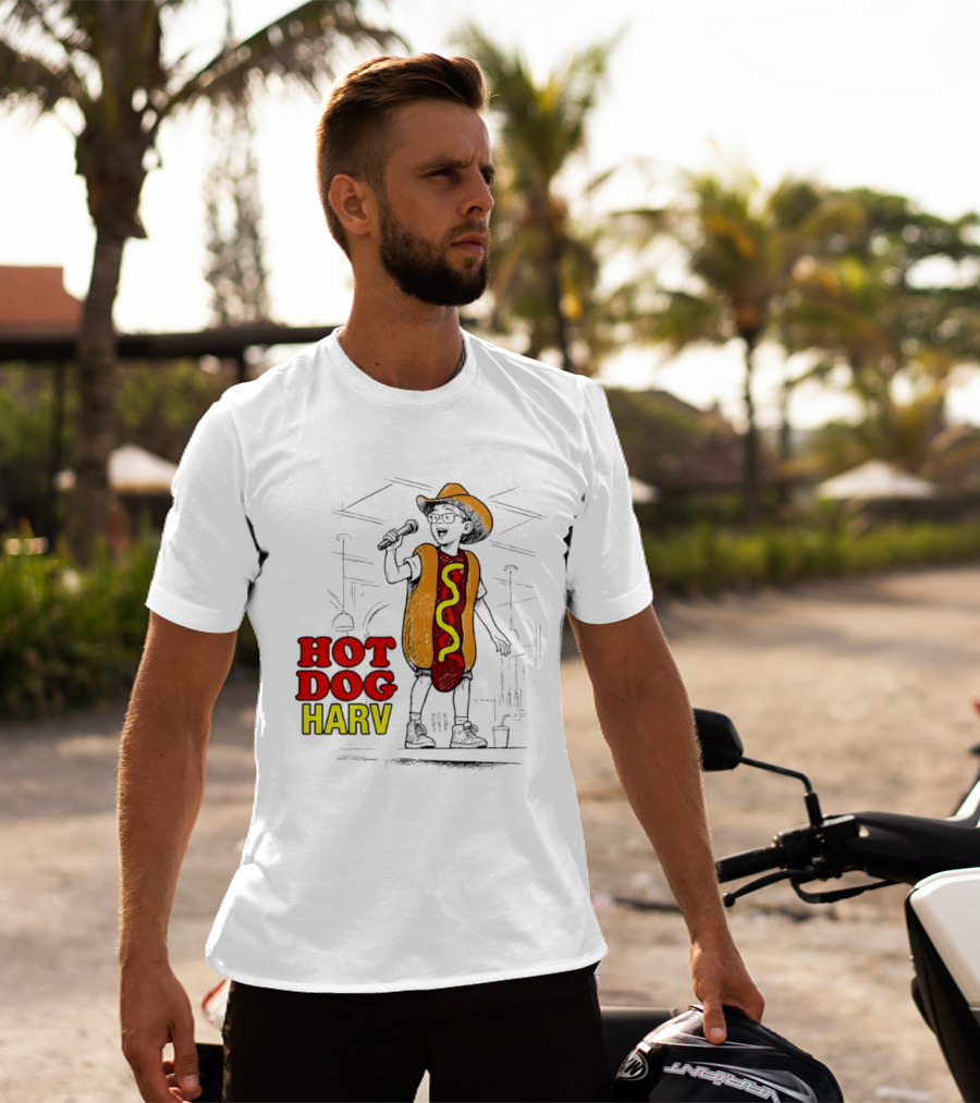 HOT DOG HARV Costume Stage Microphone Cowboy Hat T-Shirt
