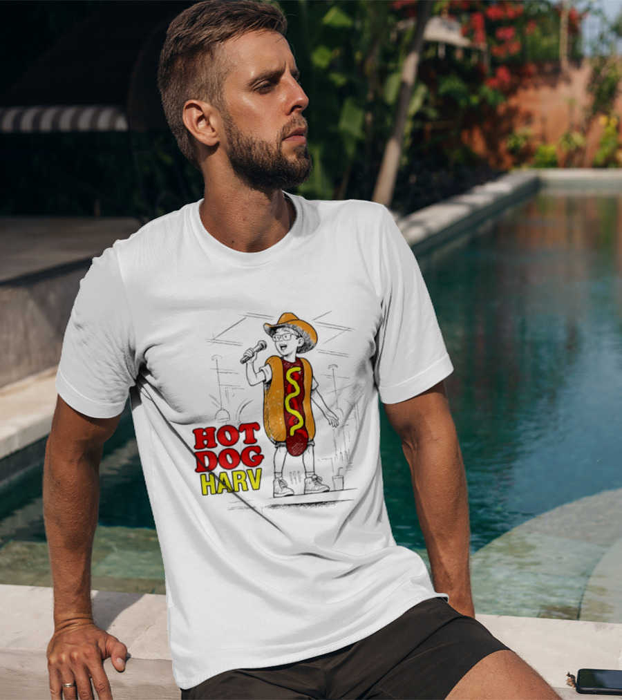 HOT DOG HARV Costume Stage Microphone Cowboy Hat T-Shirt