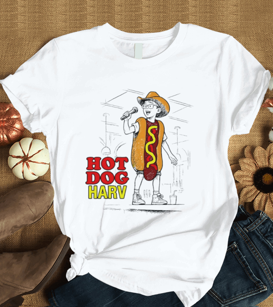 HOT DOG HARV Costume Stage Microphone Cowboy Hat T-Shirt