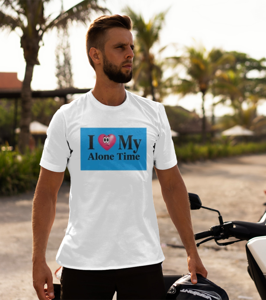 I Heart My Alone Time With Pink Heart Eyes T-Shirt