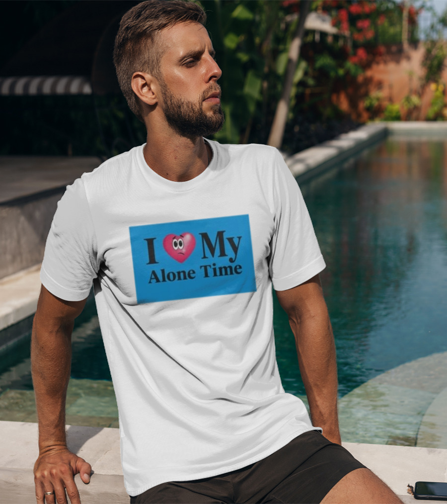 I Heart My Alone Time With Pink Heart Eyes T-Shirt