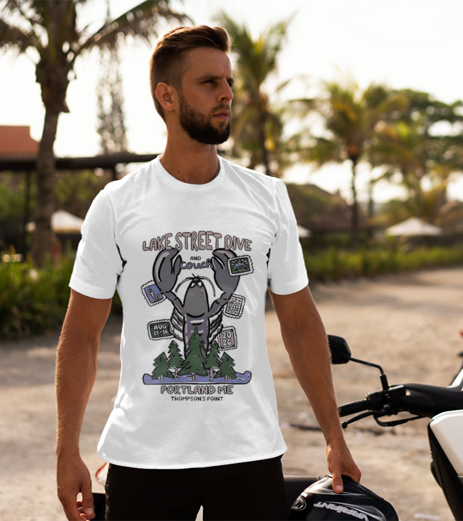 Lake Street Dive Portland ME Thompson's Point 2026 Lobster Trees Ski T-Shirt