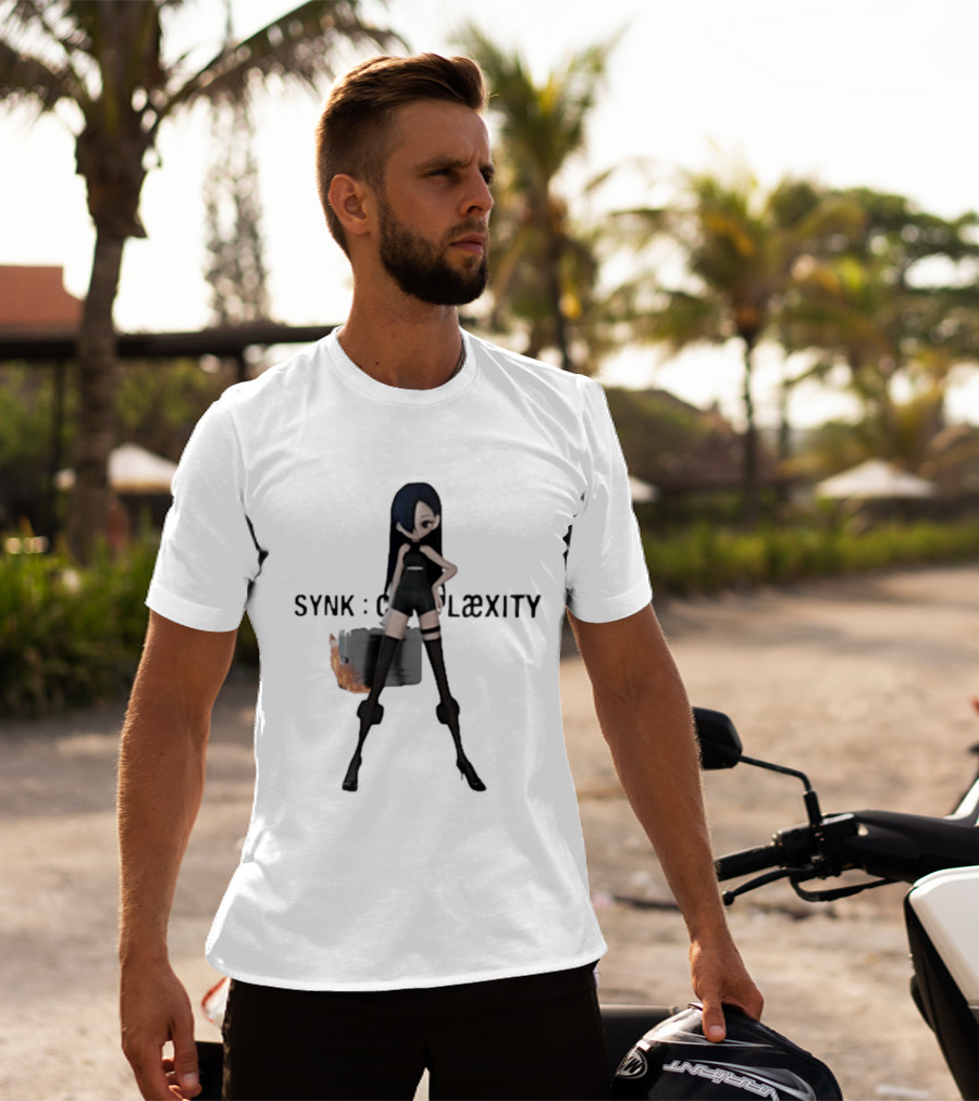 SYNK COMPLaeXITY Mysterious Anime Character With Burning Suitcase T-Shirt
