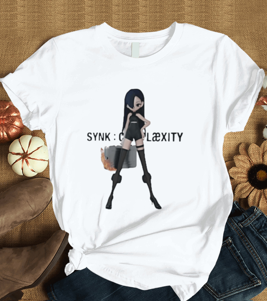 SYNK COMPLaeXITY Mysterious Anime Character With Burning Suitcase T-Shirt
