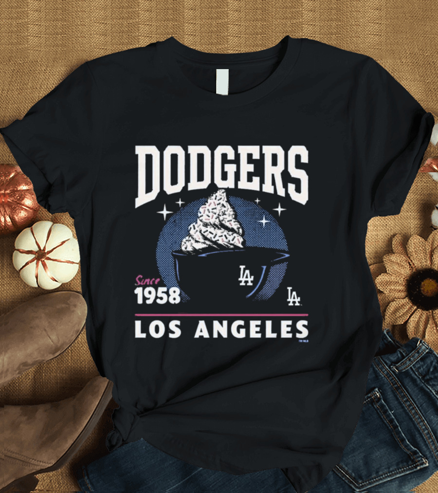 Dodgers Los Angeles Since 1958 Ice Cream LA T-Shirt