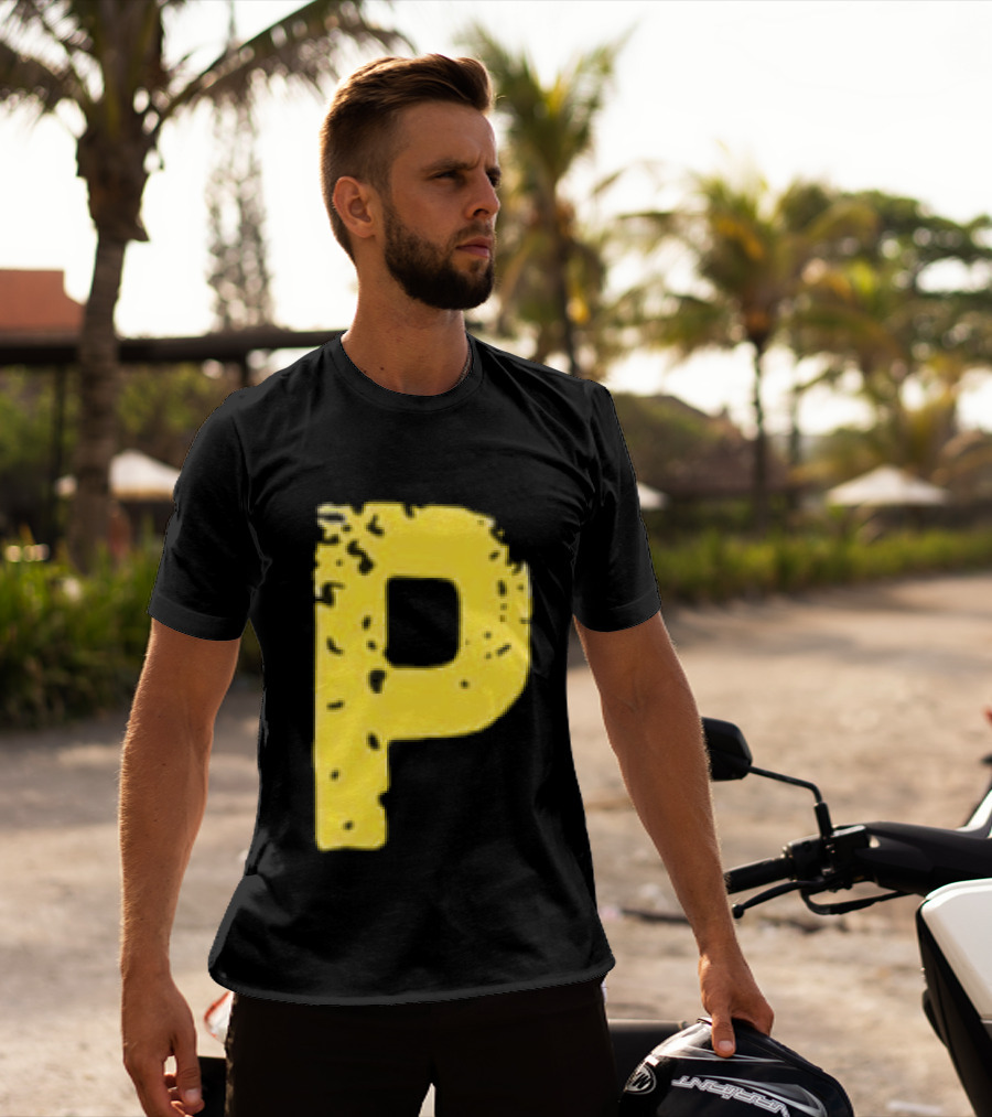 2026 Pirates IUP Night Yellow Pirate Letter P T-Shirt