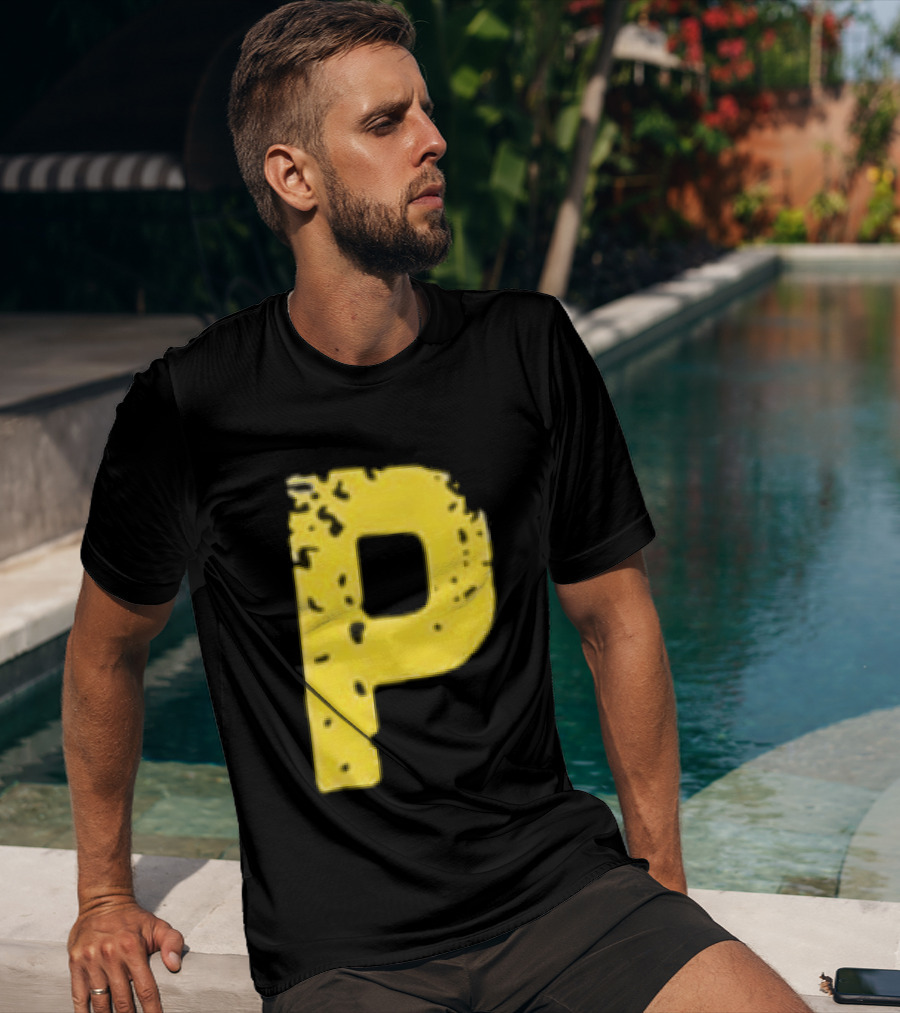 2026 Pirates IUP Night Yellow Pirate Letter P T-Shirt