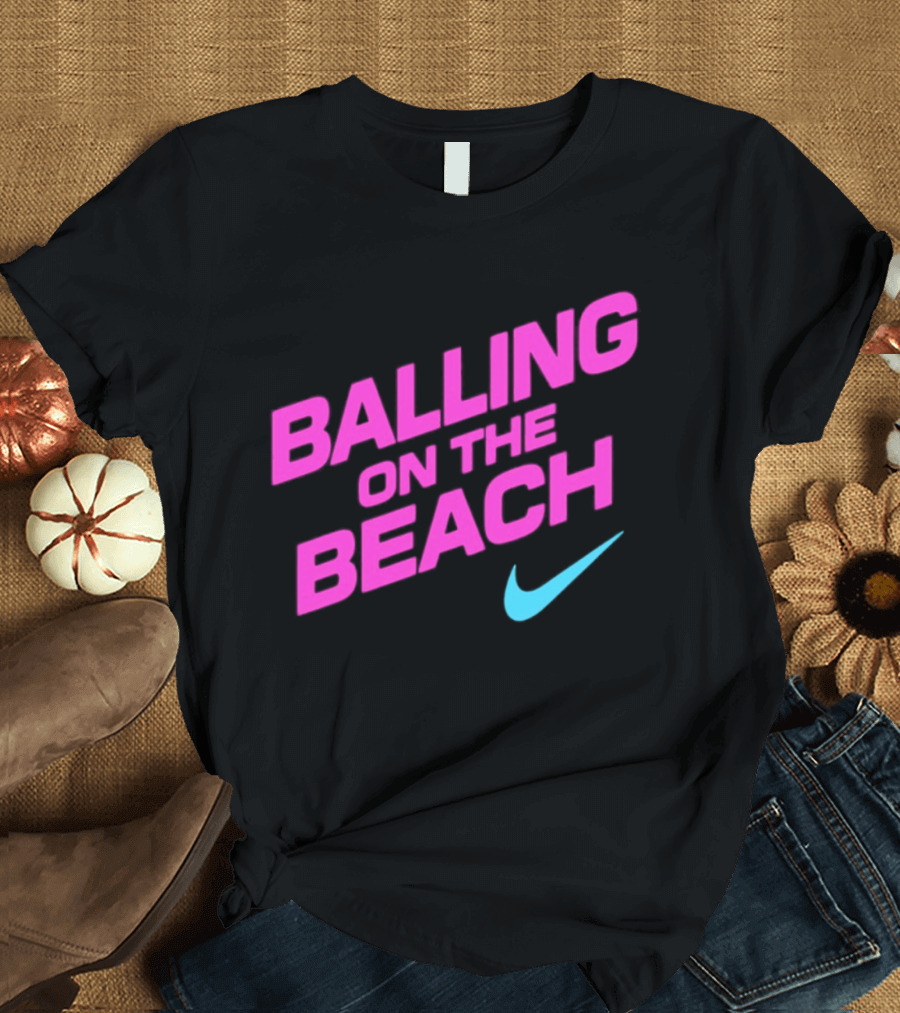 Balling On The Beach Nike Swoosh T-Shirt