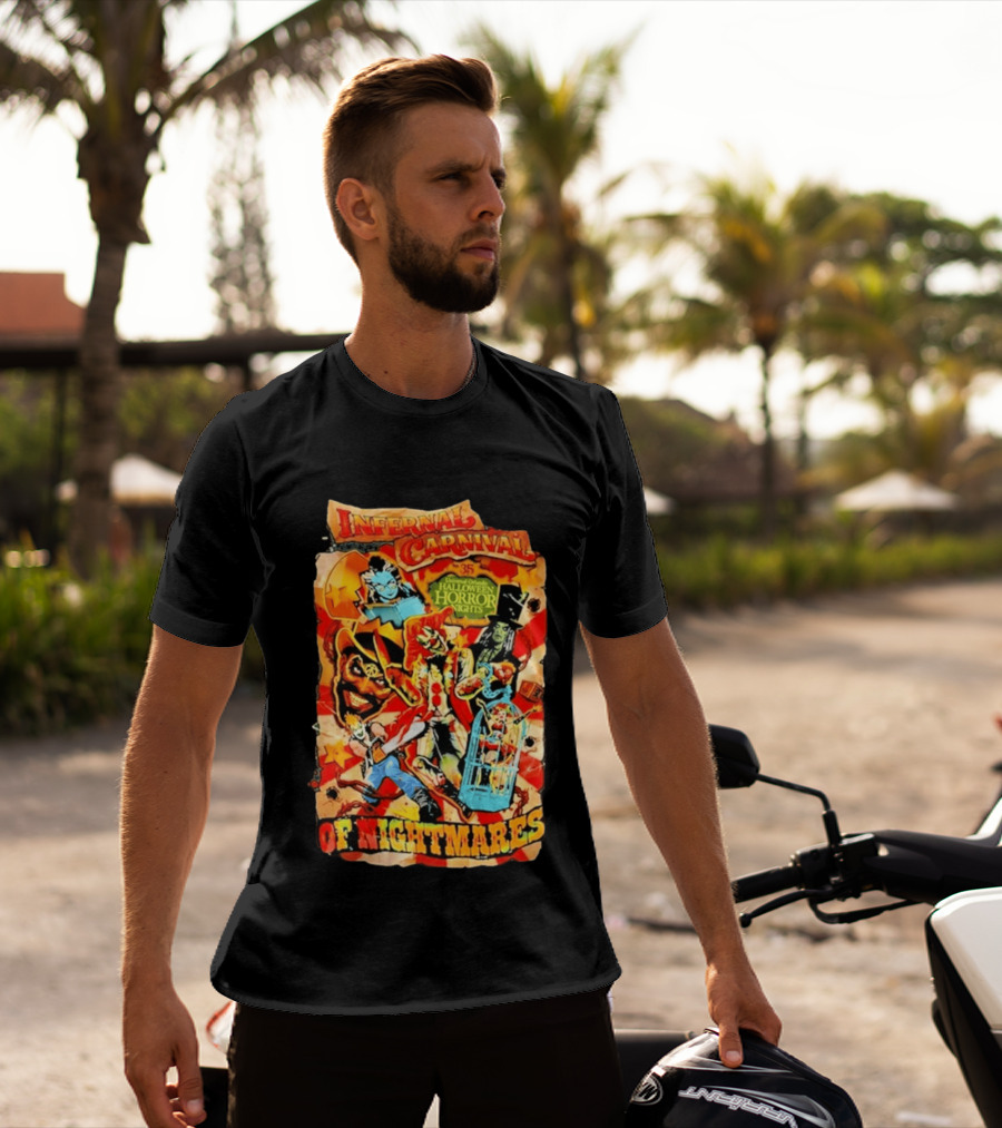 Infernal Carnival Of Nightmares Universal Orlando Halloween Horror Nights 35 Spooky Clown And Ghostly Characters T-Shirt