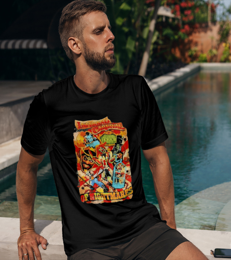 Infernal Carnival Of Nightmares Universal Orlando Halloween Horror Nights 35 Spooky Clown And Ghostly Characters T-Shirt