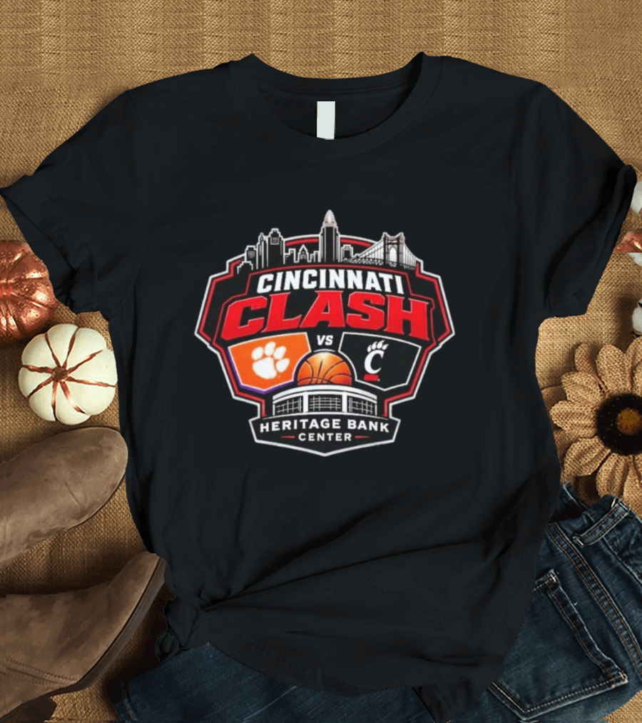 Clemson Vs Cincy Cincinnati Clash Heritage Bank Center 2026 T-Shirt